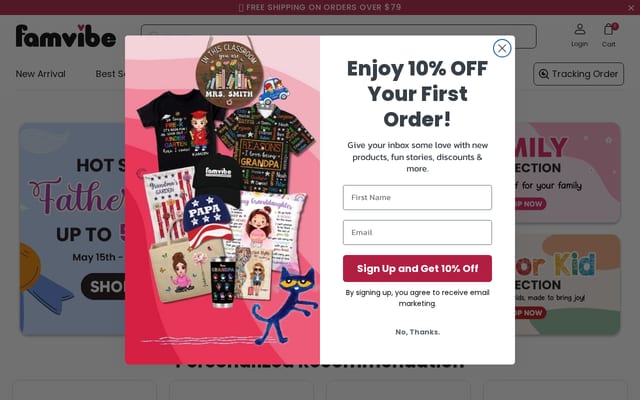 Screenshot of famvibe.com