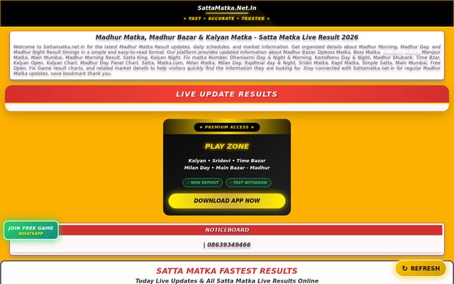 Screenshot of sattamatka.net.in