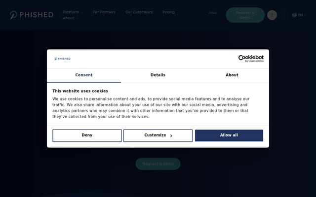 Screenshot of phished.io