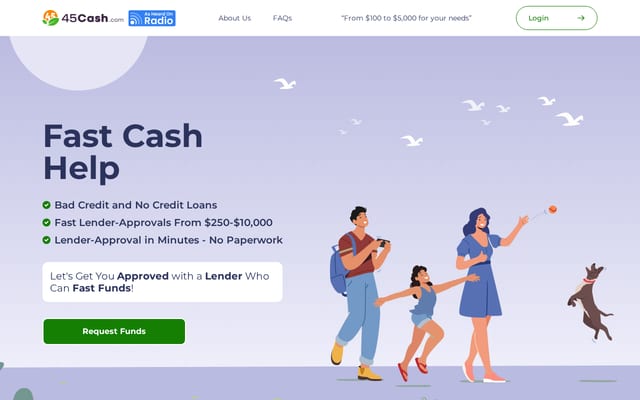 Screenshot of 45cash.com