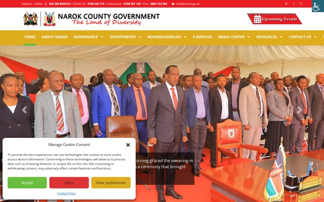 Screenshot of narok.go.ke