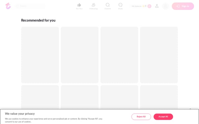 Screenshot of tango.me