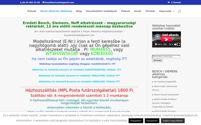 Screenshot of elektroboys.hu