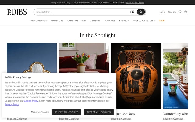 Screenshot of 1stdibs.com
