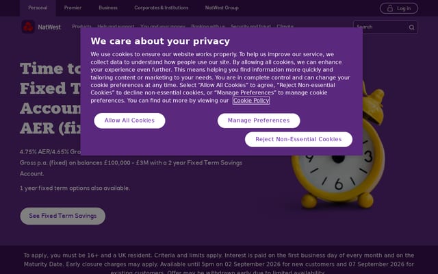 Screenshot of natwest.com