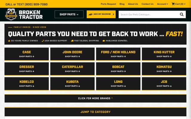 Screenshot of brokentractor.com