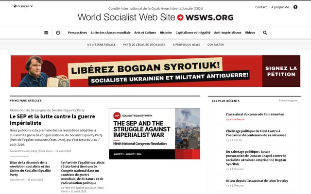 Screenshot of wsws.org