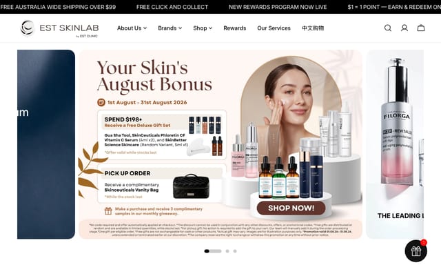 Screenshot of estskinlab.com.au