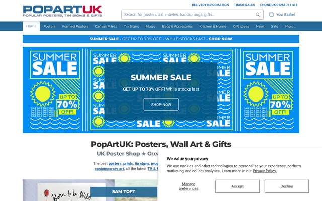 Screenshot of popartuk.com