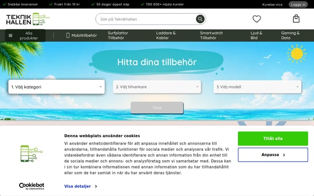 Screenshot of teknikhallen.se