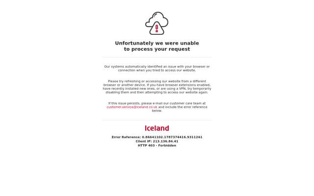 Screenshot of iceland.co.uk