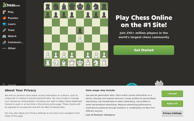 Screenshot of chess.com