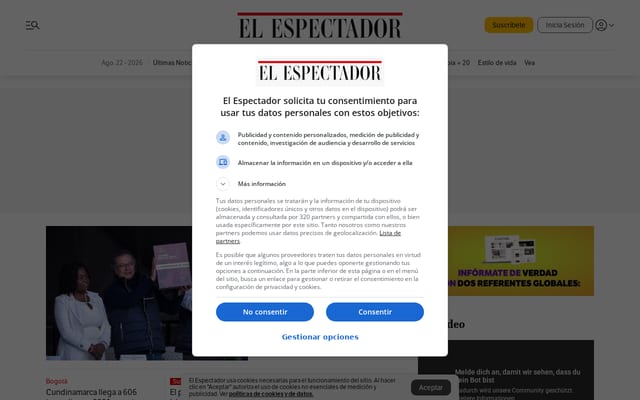 Screenshot of elespectador.com