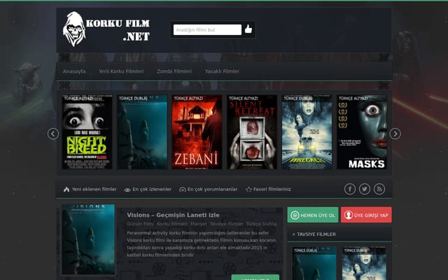 Screenshot of korkufilm.net