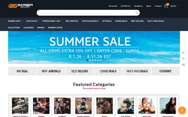 Screenshot of barbersalon.com