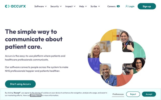 Screenshot of accurx.com
