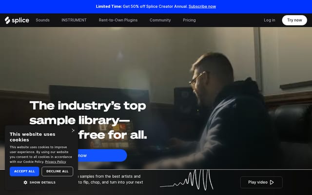 Screenshot of splice.com