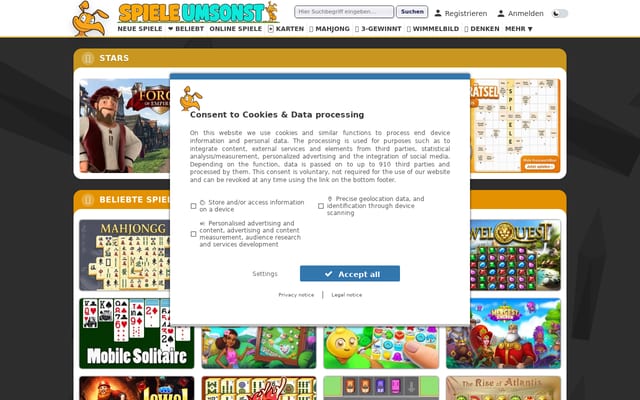 Screenshot of spiele-umsonst.de