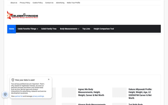 Screenshot of celebrityinside.com