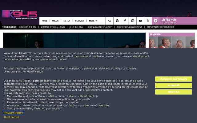 Screenshot of k945.com