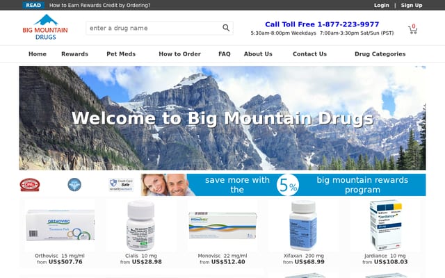 Screenshot of bigmountaindrugs.com