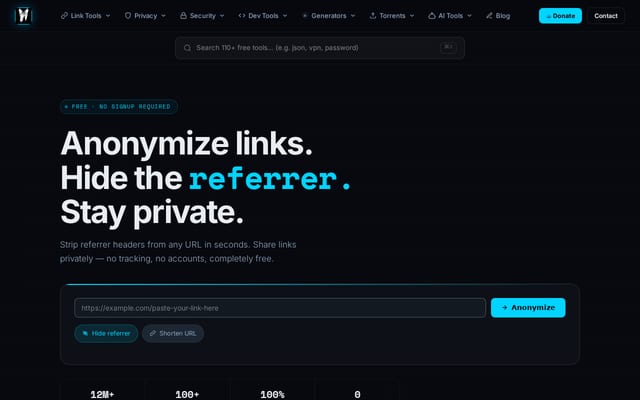 Screenshot of anonymiz.com