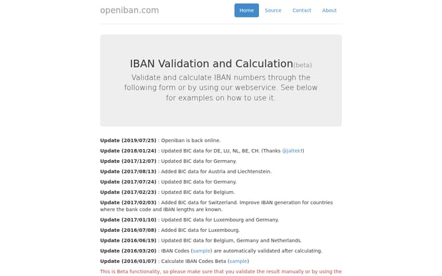 Screenshot of openiban.com