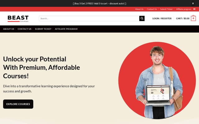 Screenshot of beastcourses.com