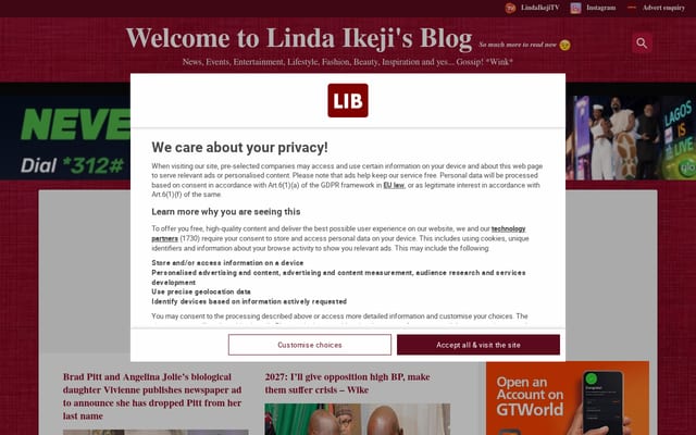 Screenshot of lindaikejisblog.com
