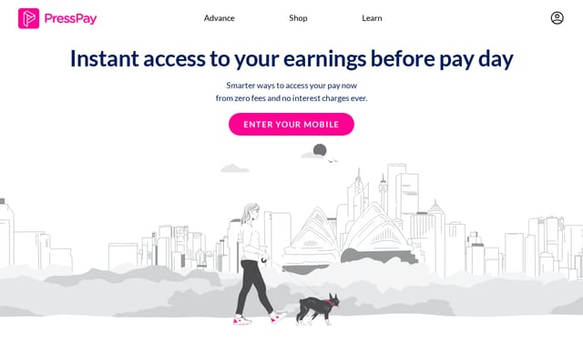 Screenshot of presspay.com.au
