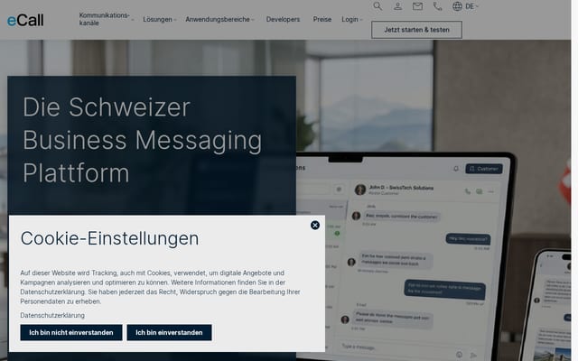 Screenshot of ecall-messaging.com