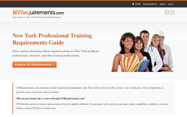 Screenshot of nyrequirements.com