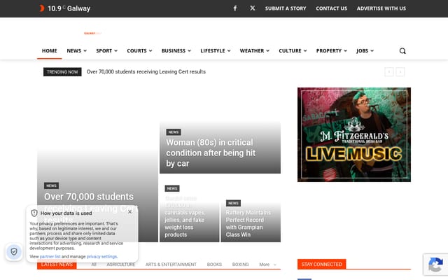 Screenshot of galwaydaily.com