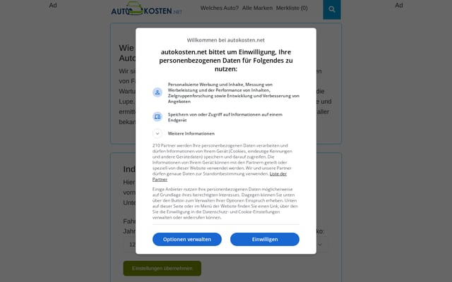 Screenshot of autokosten.net