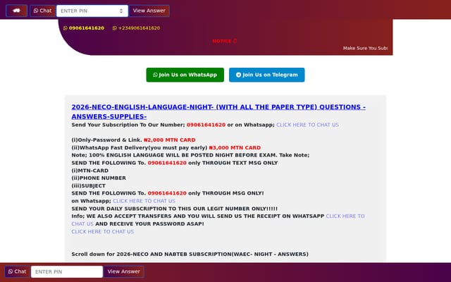 Screenshot of examkey.net