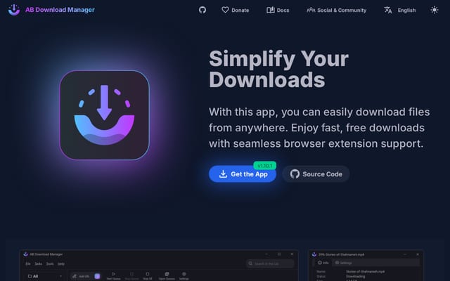 Screenshot of abdownloadmanager.com