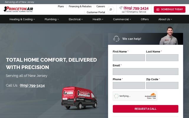 Screenshot of princetonair.com