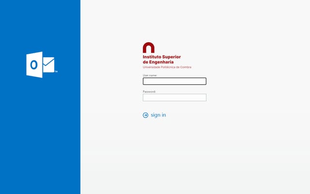 Screenshot of webmail.isec.pt