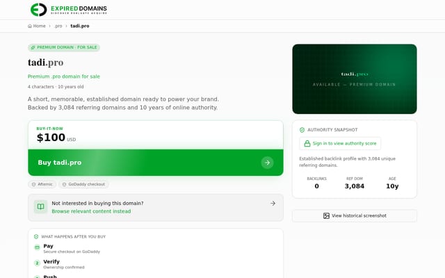 Screenshot of tadi.pro