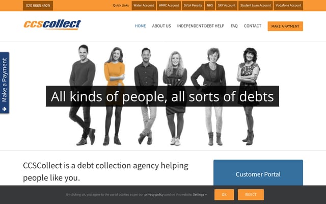 Screenshot of ccscollect.co.uk