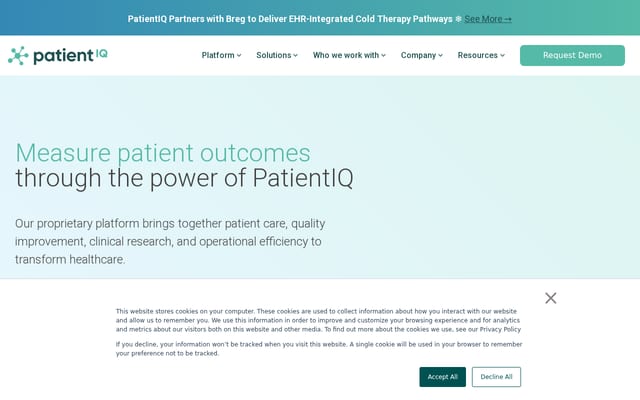 Screenshot of patientiq.io