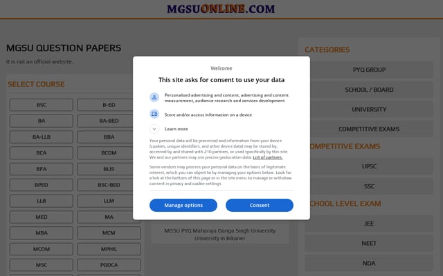Screenshot of mgsuonline.com