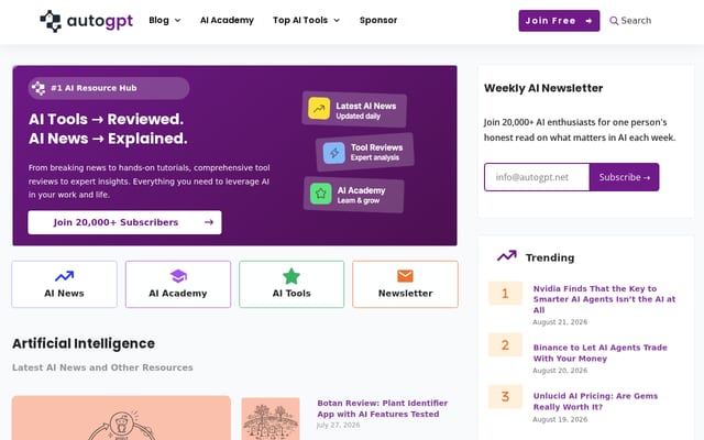 Screenshot of autogpt.net