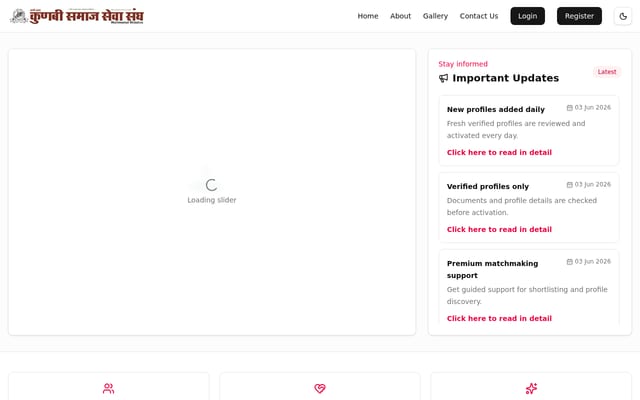 Screenshot of kunbimatrimonialthane.org