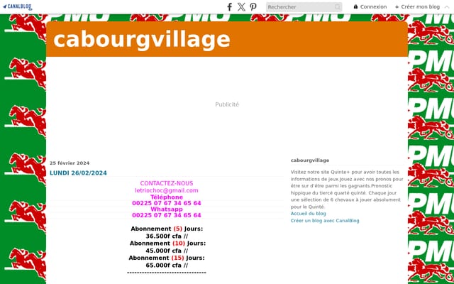 Screenshot of cabourgvillage.canalblog.com
