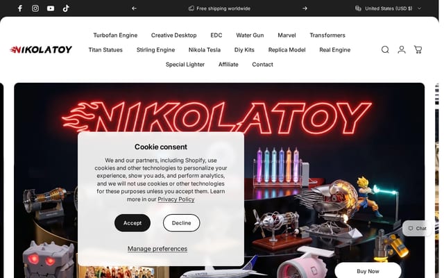 Screenshot of nikolatoy.com