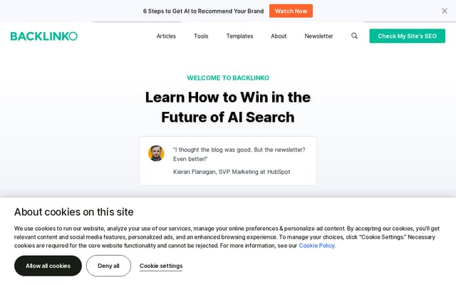 Screenshot of backlinko.com