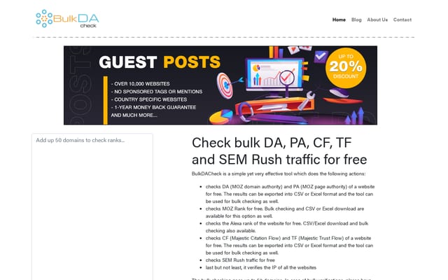 Screenshot of bulkdacheck.com