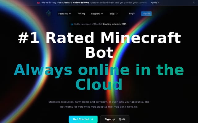 Screenshot of minecraftbot.com