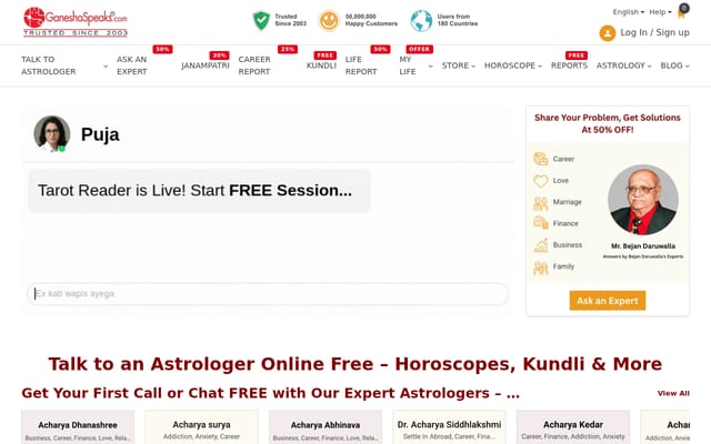 Screenshot of ganeshaspeaks.com